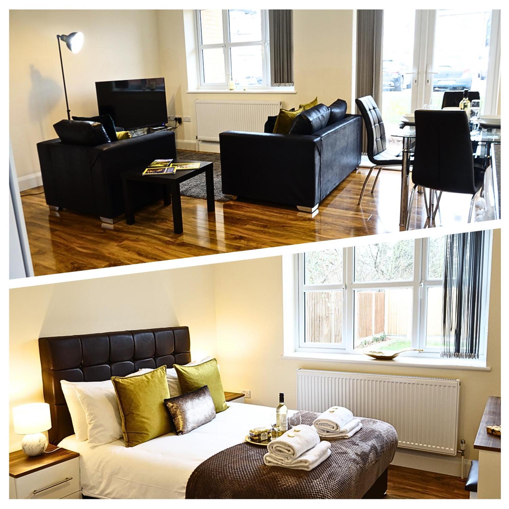 Luxury 2 Bed 2 Bath - Free Parking - 5Min To Airport - Sleeps 6 Lägenhet Ashford  Exteriör bild